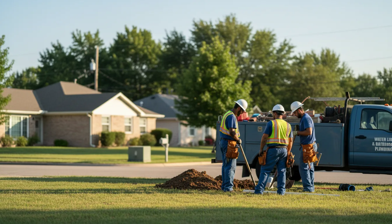 Residential water line and bathroom plumbing service in Derby, OH